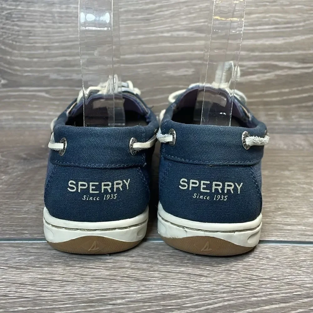 Sperry Top Sider Blue Denim Women’s Sz 6.5M Slip On 2-Eye Boat Shoes
